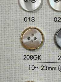 208GK Simple 4-hole Shirt Plastic Button DAIYA BUTTON Sub Photo