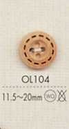 OL104 4 Holes Natural Wood Button
