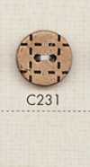 C231 Natural Material 2 Holes Stitch Style Wood Button