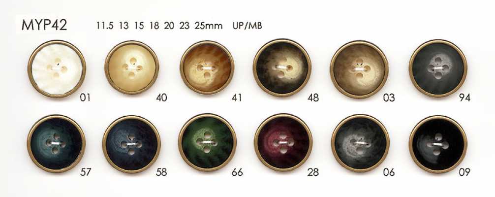 MYP42 Elegant Antique Gold Four-Hole Polyester Button