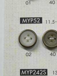 MYP52S Elegant Silver 4-hole Polyester Button DAIYA BUTTON Sub Photo