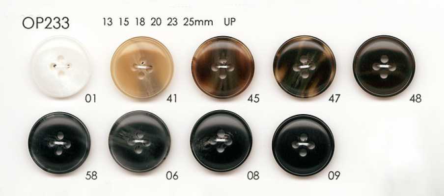 OP233 Buffalo Horn-style 4-hole Polyester Button