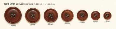 NUT-2004 Natural Material Nut 4 Hole Button