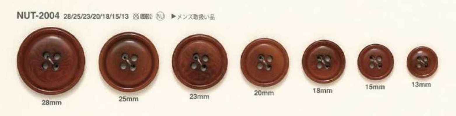 NUT-2004 Natural Material Nut 4-Hole Button