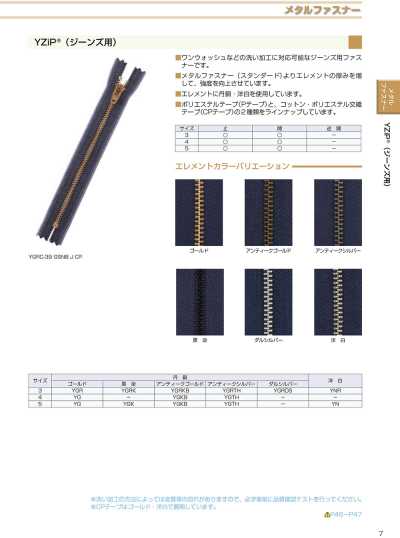 4YGOR YZiP® Zipper (For Jeans) Size 4 Gold Open