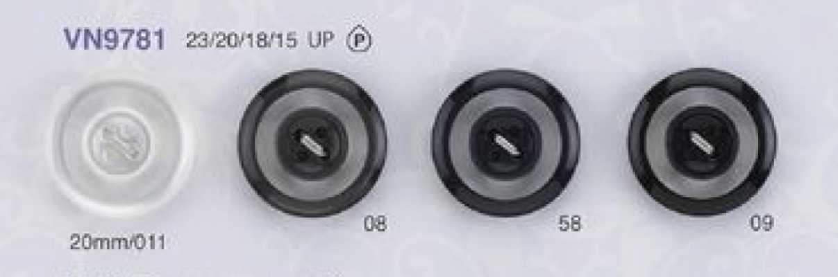 VN9781 Glue-free Lightweight Ring Design Dyed Luxurious Feel 4-Hole Polyester Button