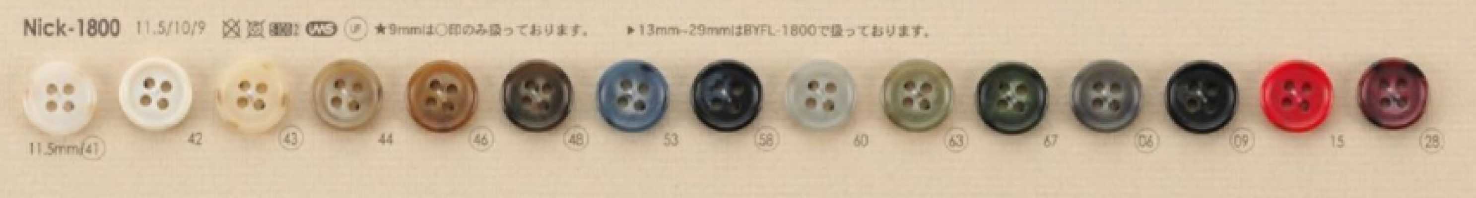 Urea Resin Front 4-Hole Semi-Gloss Button