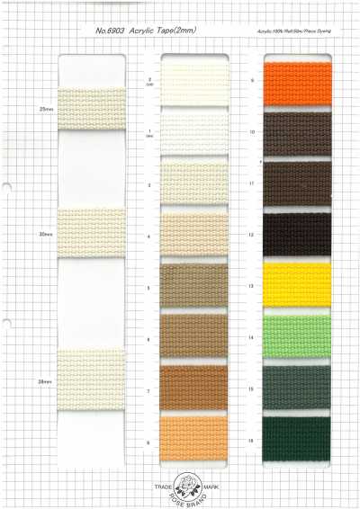 6903 Acrylic Tape Sample Card