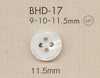 BHD17 DAIYA BUTTONS Shockproof Rimmed 4-hole RIVER Shell-like Polyester Buttons