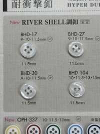 BHD104 DAIYA BUTTONS Impact Resistant Double Hole RIVER SHELL Style Polyester Button DAIYA BUTTON(DAIYA BUTTON) Sub Photo