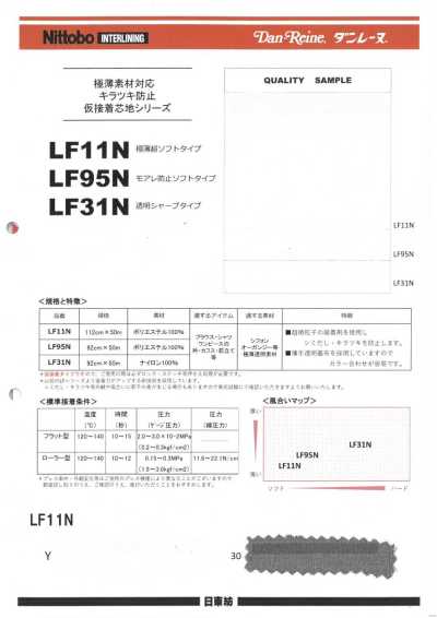 LF11N Anti-Shine Temporary Fusible Interlining Series For Ultra-Thin Materials, Ultra-Soft Type