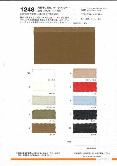 1248 Sun-dried Style Vintage Washer Finish 80s Slub Lawn Wide Width