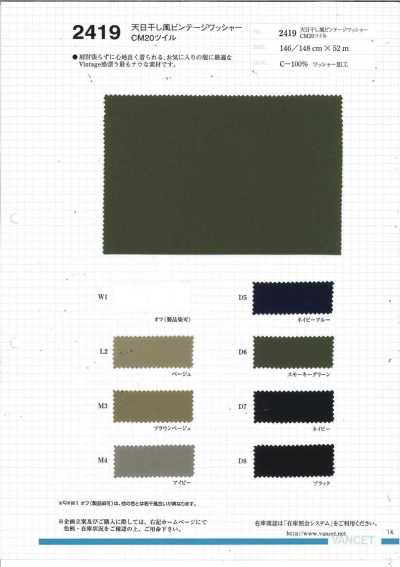 2419 Sun-Dried Vintage Washer Finish CM20 Twill