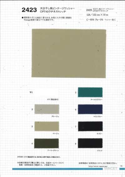2423 Sun-Dried Style Vintage Washer Finish CPT40 Ratine Stretch