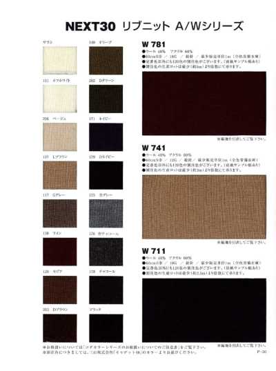 W711 Acrylic Wool Full Needle Rib Knit