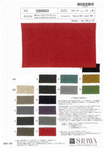 SB6003 Linen Canvas Triple Wash
