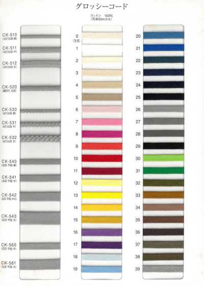CK530 Glossy Cord 8-Strand Round Cord, Thin (3MM)