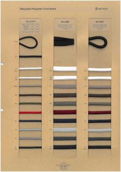 3489 Recycled Polyester Cord (Flat Type)