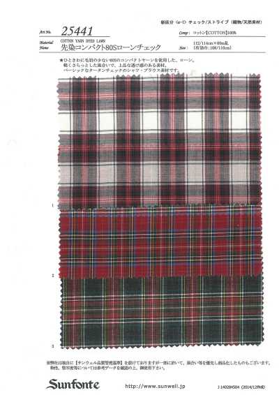 25441 Yarn-Dyed Compact 80s Lawn Check