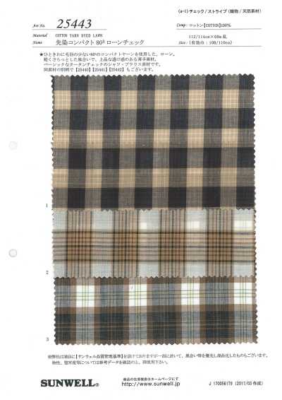 25443 Yarn-dyed Compact 80s Lawn Check