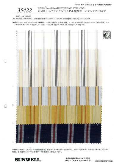 35422 Yarn-dyed Cotton/TENCEL™ Lyocell Fiber Lawn Multi Stripe