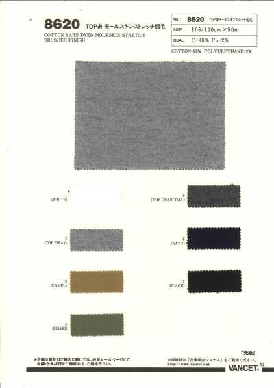 8620 Top Yarn Moleskin Stretch Brushed