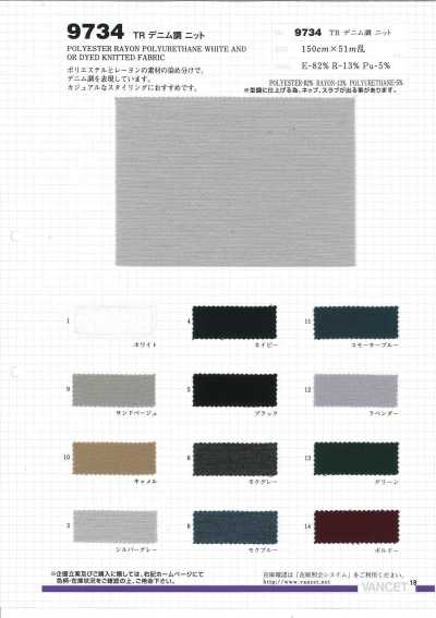 9734 Polyester Rayon Denim-look Knit
