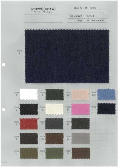 7012W Available In A Wide Range Of Colors, Colored Denim Washer Finish 12oz