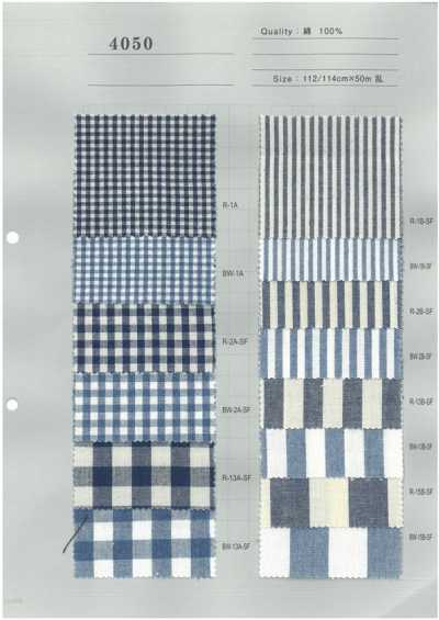 4050 Indigo Gingham Check Stripe 5oz