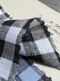 A-7070 Linen 100% Checked[Textile / Fabric] ARINOBE Sub Photo