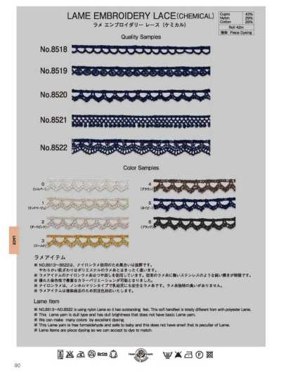 8520 Lame Embroidered Chemical Lace (Approx. 10MM)