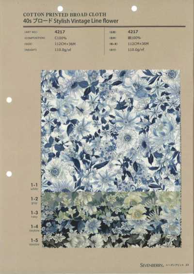 4217 SEVENBERRY® 40s Broadcloth Stylish Vintage Line Flower