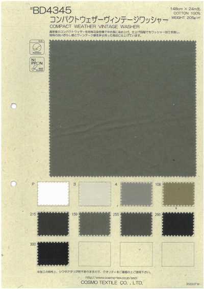 BD4345 Compact Weather Cloth Vintage Washer Finish