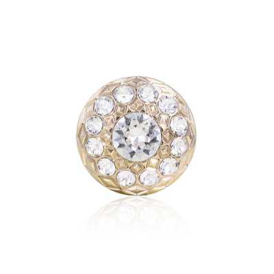 G1705 Glass/ABS Resin Square Half-Ring Shank Button