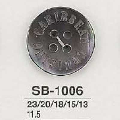 SB1006 Black Mother-of-pearl Shell 4-hole Button