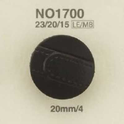 NO1700 Leather/Brass Circular Ring Shank Button