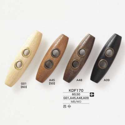 KDF170 Brass/Wood Duffle Button