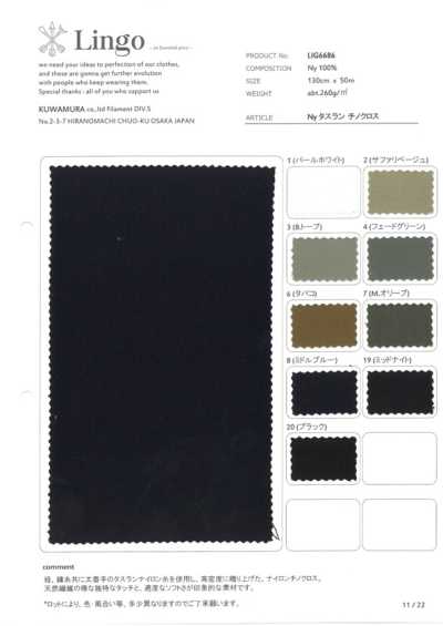 LIG6686 Ny Taslan Chino Cloth