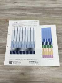 14403 60 Single Thread Cotton Typewriter Cloth Blue Multistripe[Textile / Fabric] SUNWELL Sub Photo