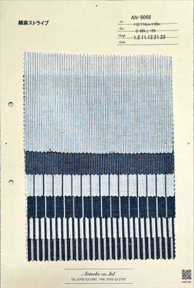 AN-9068 Cotton Linen Stripe