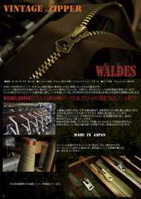 5-AL-CO-C WALDES® Vintage Zipper Aluminum Size 5 Cotton Tape Closed End Asahi Zipper Sub Photo
