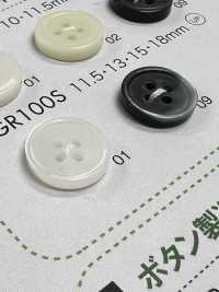 GR100S GRS Certified 25% Recycled PET Resin Button With Rim, 4 Holes DAIYA BUTTON(DAIYA BUTTON) Sub Photo