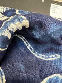 5-IDG-HDPT4 Linen ID Hand-printed Discharge Print Tiger Print[Textile / Fabric] HOKKOH Sub Photo