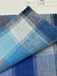 A-7066 Linen 100% Check[Textile / Fabric] ARINOBE Sub Photo