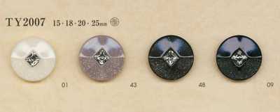 TY2007 Polyester Resin/rhinestone Button