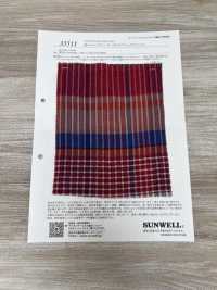 35511 40 Single Thread Cotton Wavy Voile Check Washer Finish[Textile / Fabric] SUNWELL Sub Photo