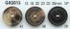 GR201S GRS Certified Button, 25% Recycled PET Resin Blend, Rimmed, 4-Hole