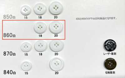 860 Urea Resin 4-Hole Rimmed Button