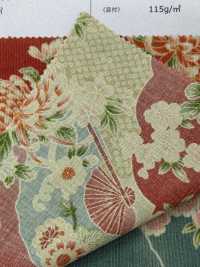 850497 Large Lawn Japanese Pattern Sea Of ​​Clouds And Fan Chrysanthemums[Textile / Fabric] VANCET Sub Photo