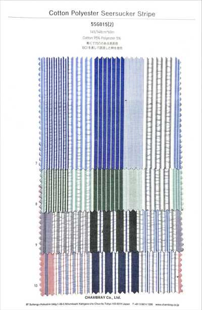 5SG015(2) Cotton/Polyester Seersucker Stripe
